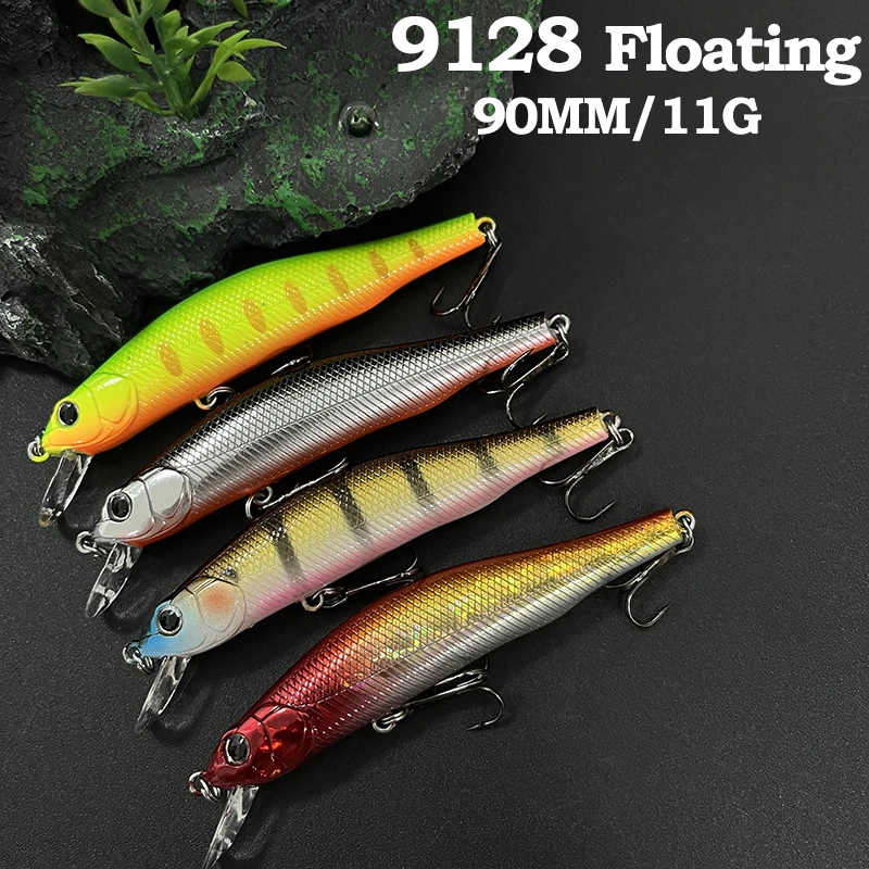 

Floating Minnow Fishing Lures 11g 90mm Isca Pesca Wobbler Artificial Bait for Trout Carp Jerkbait Swimbait Fishing Accessories