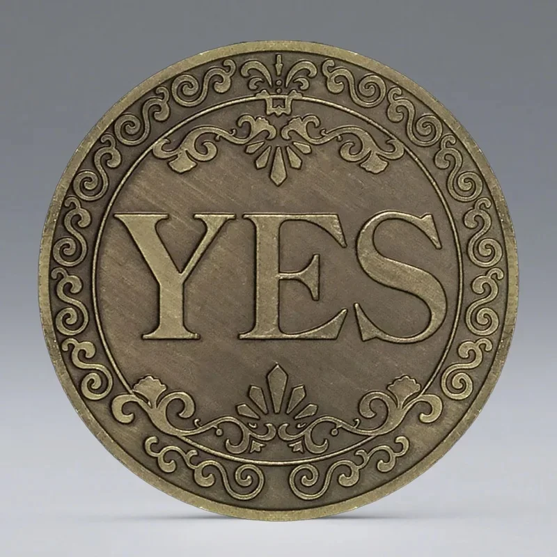 1-4Pcs Yes Prediction Decision Coin Ouija All-Seeing Eye Or Death Angel Gothic Copper Plated Coin Souvenir Commemorative Coin