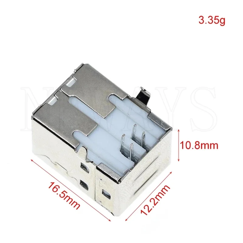 20Pcs B Type Usb Jack Connector Printer Port Female Socket Right Angle PCB Connector DB90 BF Data Cable Plug White/Black Glue