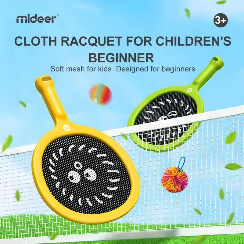 Mideer Children Toys Beginner Training Cloth Racket Set Outdoor Indoor Sports Tennis Baby Educational Play Racquet For Kids 3Y+