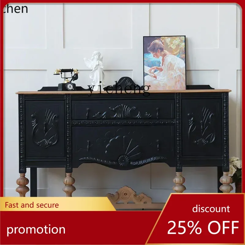 

ZMLsolid wood chest classic locker multi-function storage side cabinet