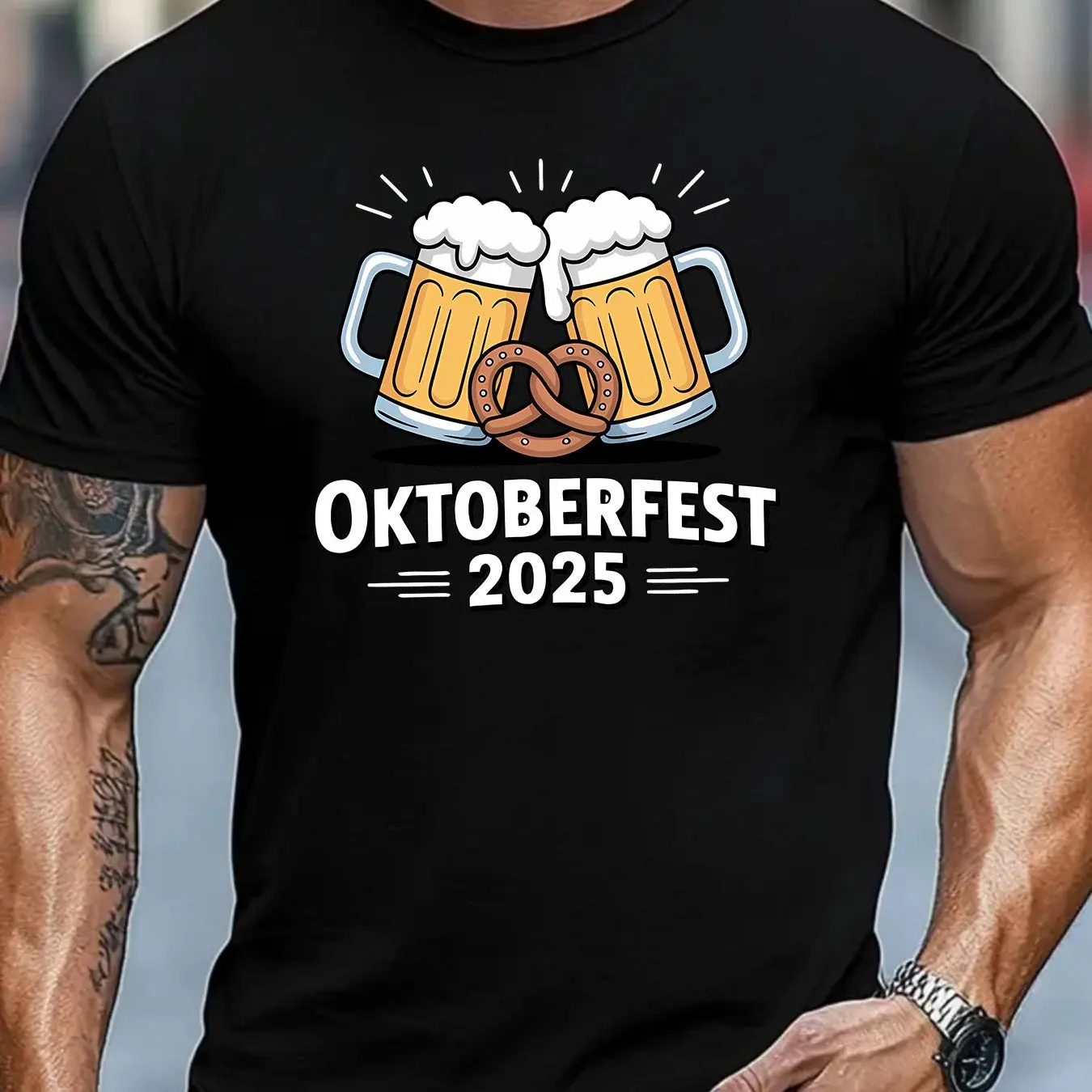 Camiseta de Oktoberfest para hombre, camisa del Festival de la cerveza de Munich con gráfico de taza, camiseta negra Retro bávara para trajes de fiesta alemanes