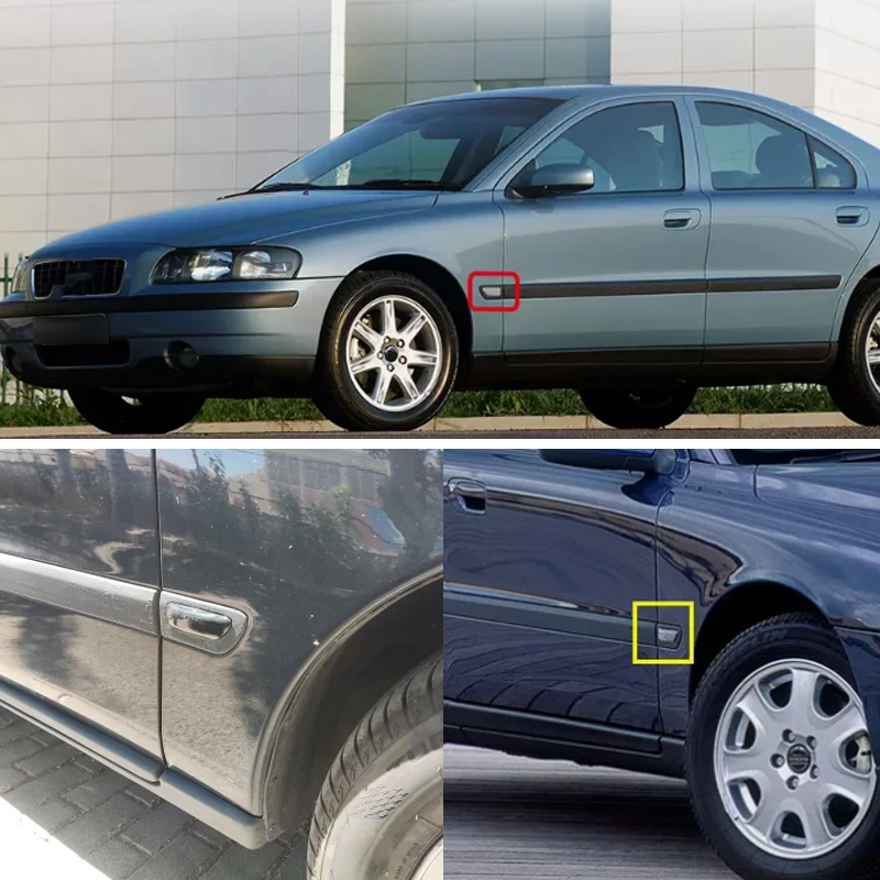 

2PCS Front Fender Side Marker Turn Signal Light Shell housings no bulbs For Volvo S80 S60 MK1 XC70 V70 MK2 XC90 MK1