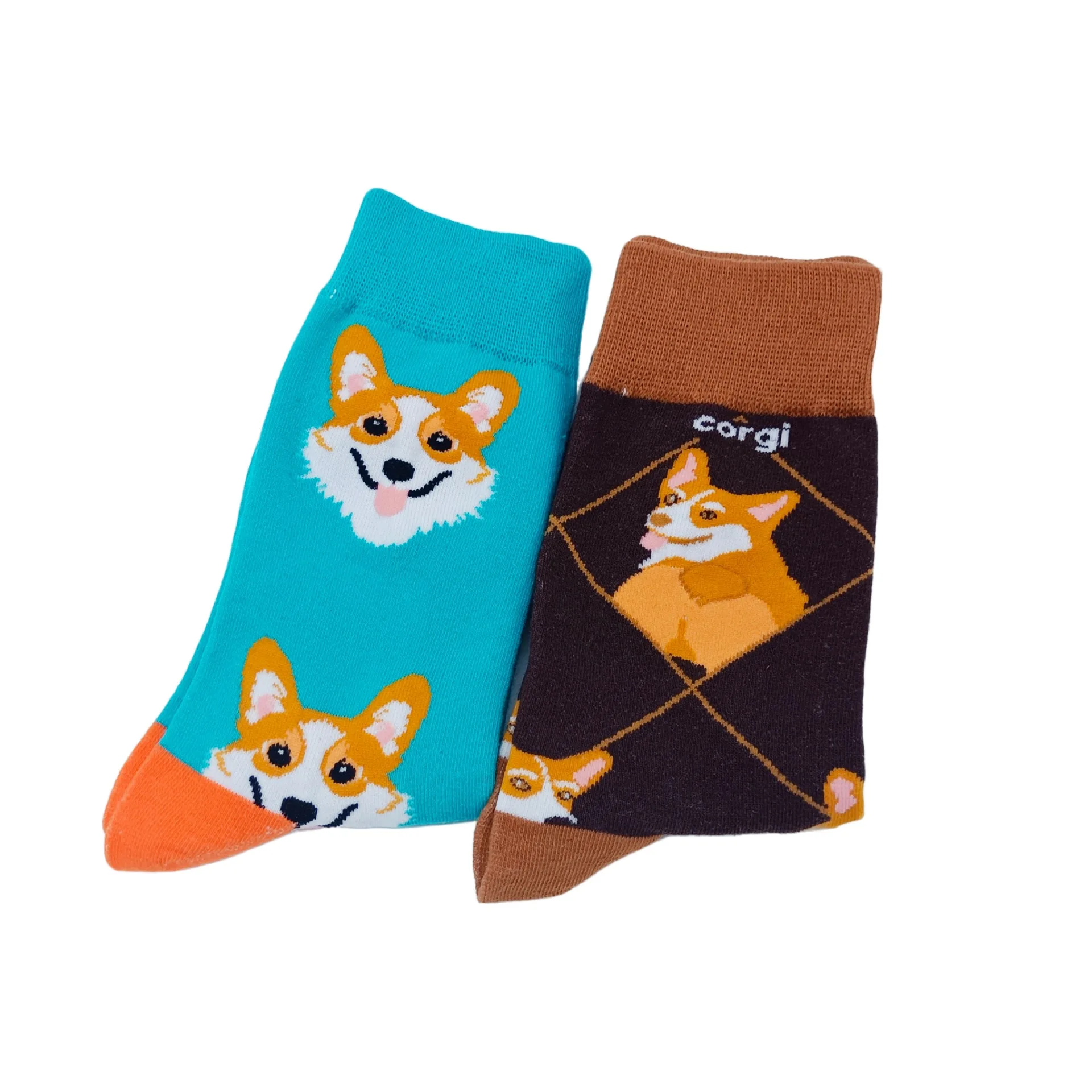 Neue Happy Herrensocken Damen Neuheit Cartoon-Socken Gekämmte Baumwolle Neue Corgi Cartoon Happy Puppy Kollektion Niedliche Windsocken für Männer/Frauen # – Detail 1
