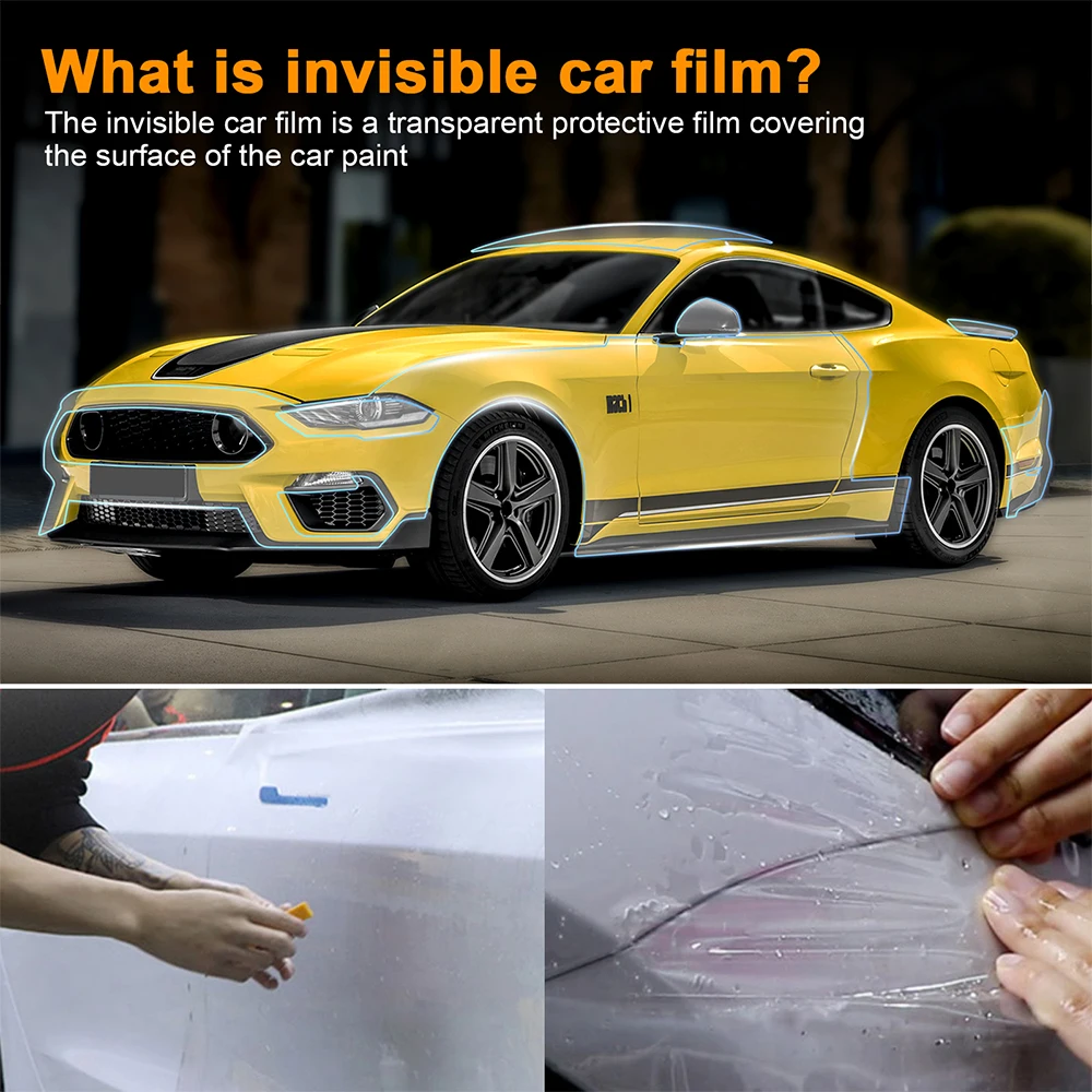 Car Paint Protection Film Pre Cut PPF TPU Transparent Kit Clear for Ford Mustang Mach1 2022-2023 Decal Body Sticker Accessories