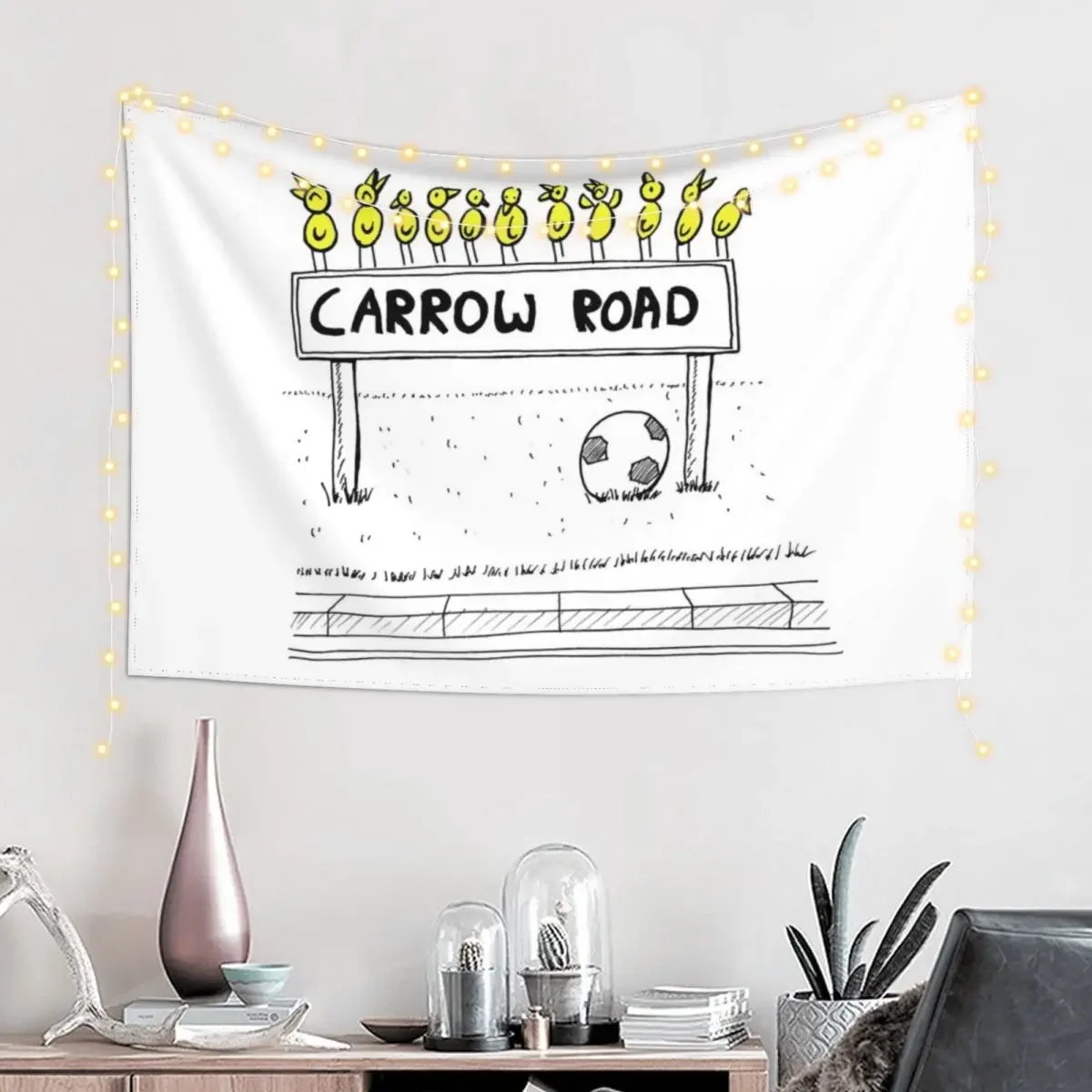 Carrow Road - Canary Cartoon (inspired by Norwich City FC) Tapestry Wall Tapestries Decorative Paintings Decor For Room Tapestry