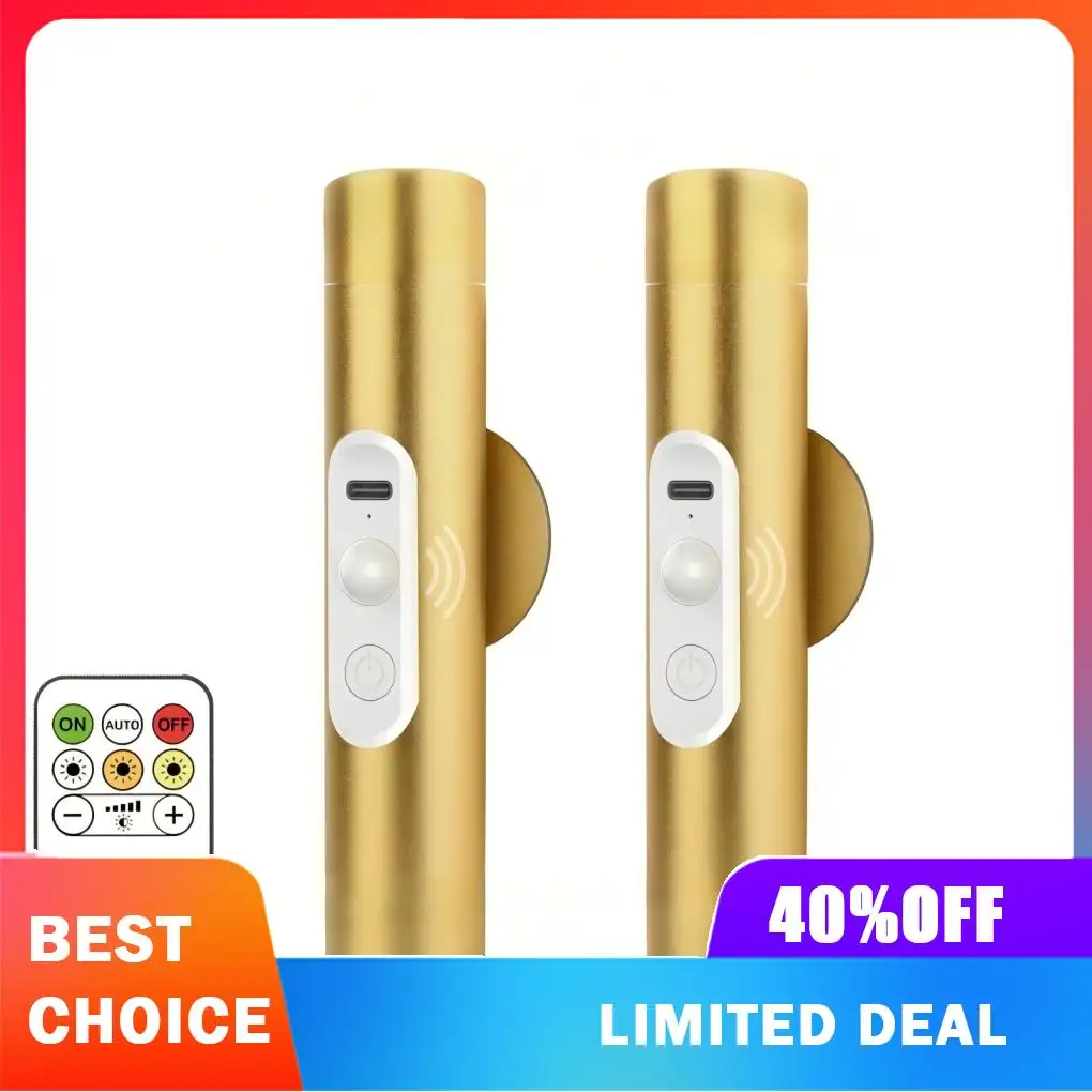 Indoor Rechargeable Wall Sconce Sensor Lamp Auto On Off Light Battery Operated With 2000mAh Ensures