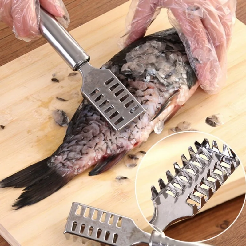 

Kitchen Accessorie Stainless Fish Scales Scraping Graters Fast Remove Fish Cleaning Peeler Scraper Fish Bone Tweezers Tool Gadge