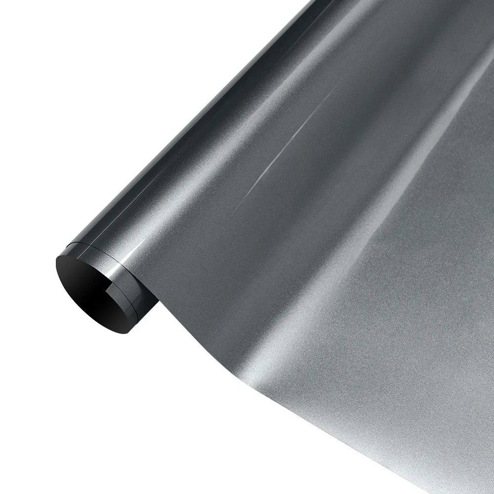 

Glossy Metal Paint Titanium Grey Never Stratify Vinyl Car Wrap Self Adhesive DIY Styling Stickers For Auto Motorcycle Wrapping