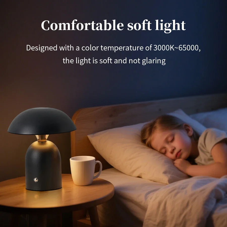 LED مصباح مكتبي كلاسيكي الفطر الإضاءة الزخرفية اللمس يعتم ضوء السرير قابلة للشحن القراءة ضوء بار مطعم غرفة نوم