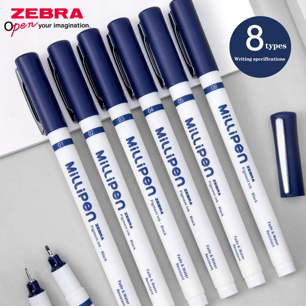 8pcs Zebra ZEBRA Needle Gel Pens Permanent Marker Waterproof C-WS-CN Line Drawing Cartoon Tracing Art School Office Stationery