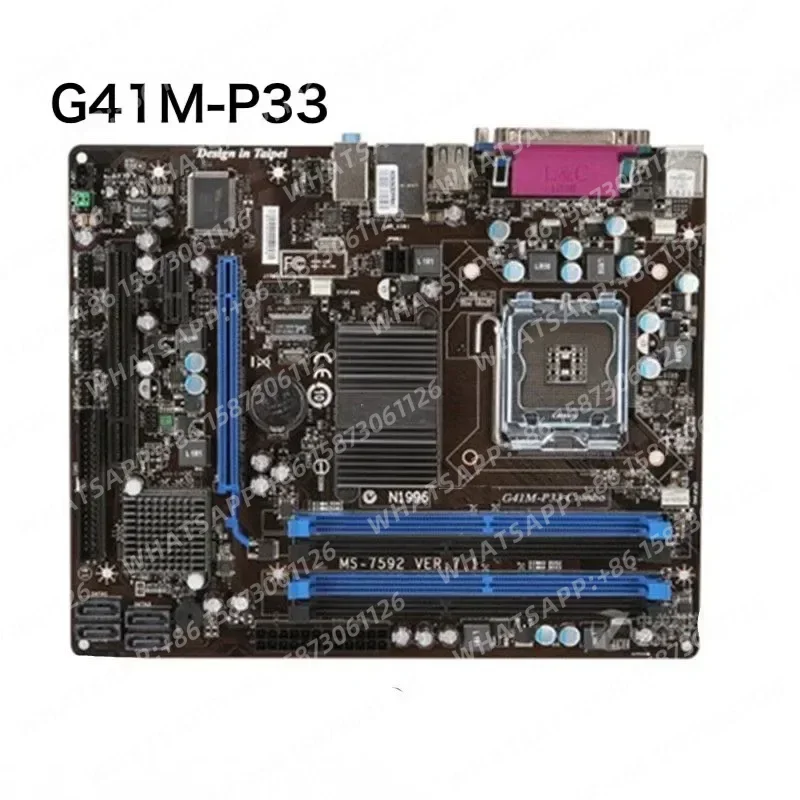 Placa base G41M-P33 LGA 775 DDR3 MS-7592 VER: 7.1 Placa base probada en buen estado y completamente funcional
