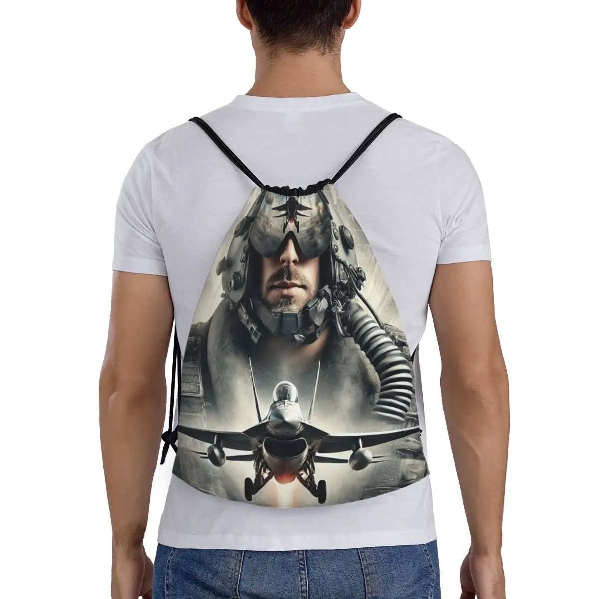 

Modern Tom Cruise Movie Top Gun Maverick Backpacks Casual Drawstring Bags Sundries Bag Book Bags for Travel School