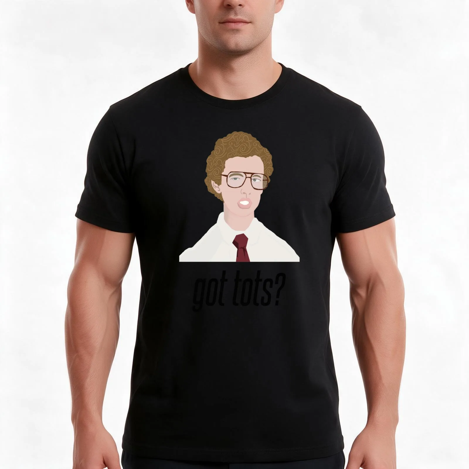 Napoleon Dynamite Got Tots T-Shirt, Summer Casual Cotton Tee, Oversized Streetwear Tops, Vintage Graphic Print, Unisex Men Women