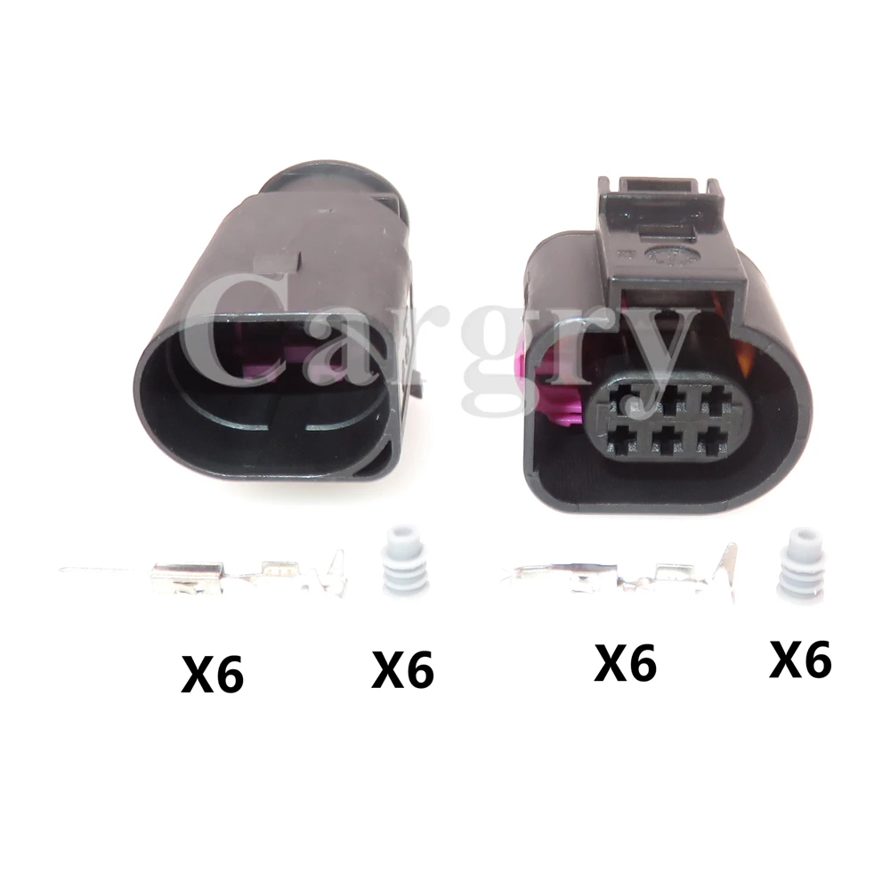 1 Set 6P 3B0973813 1J0973713 AC Assembly Car Waterproof Electrical Connector For VW Auto Throttle Position Sensor Wire Socket