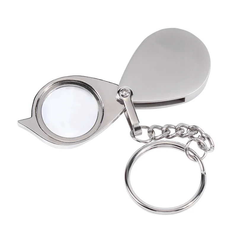 10X Pocket Magnifying Glass Mini Jewelers Loupe Magnifier Keychain Jewelers Loop for Reading Science Jewelry Hobbies Books Coins