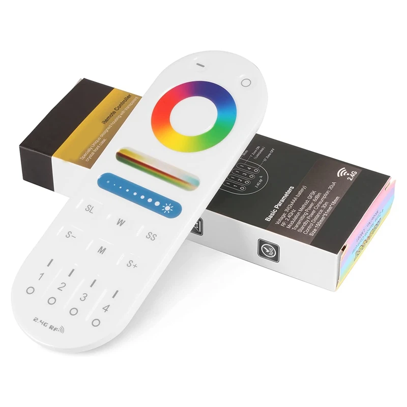 Mando a distancia LM091 de 4 zonas, 2,4G, RF, Compatible con RGBW, CCT, RGB, LED, atenuación, pantalla táctil, 4 canales