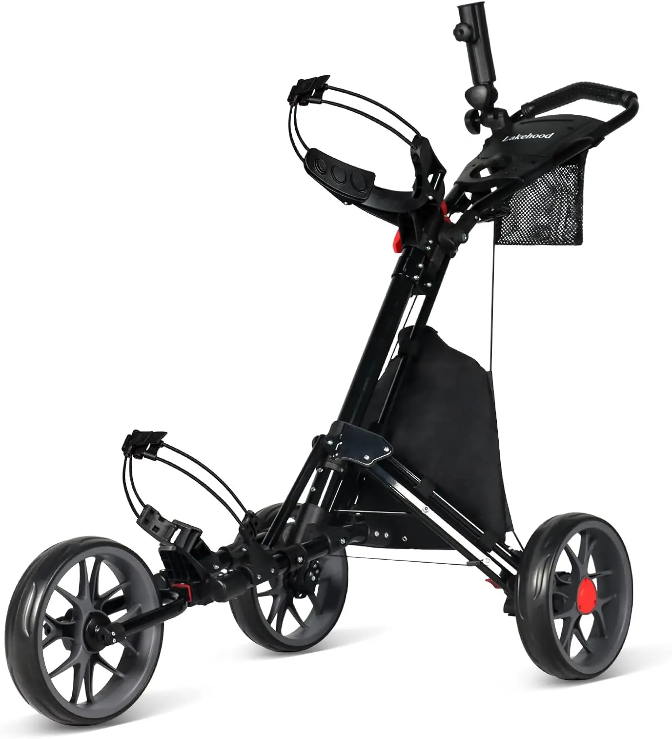 

Push Cart, 3 Wheel Golf Push Cart and Lightweight Pull Cart, Push Cart Golf Easy to Open/Fold,