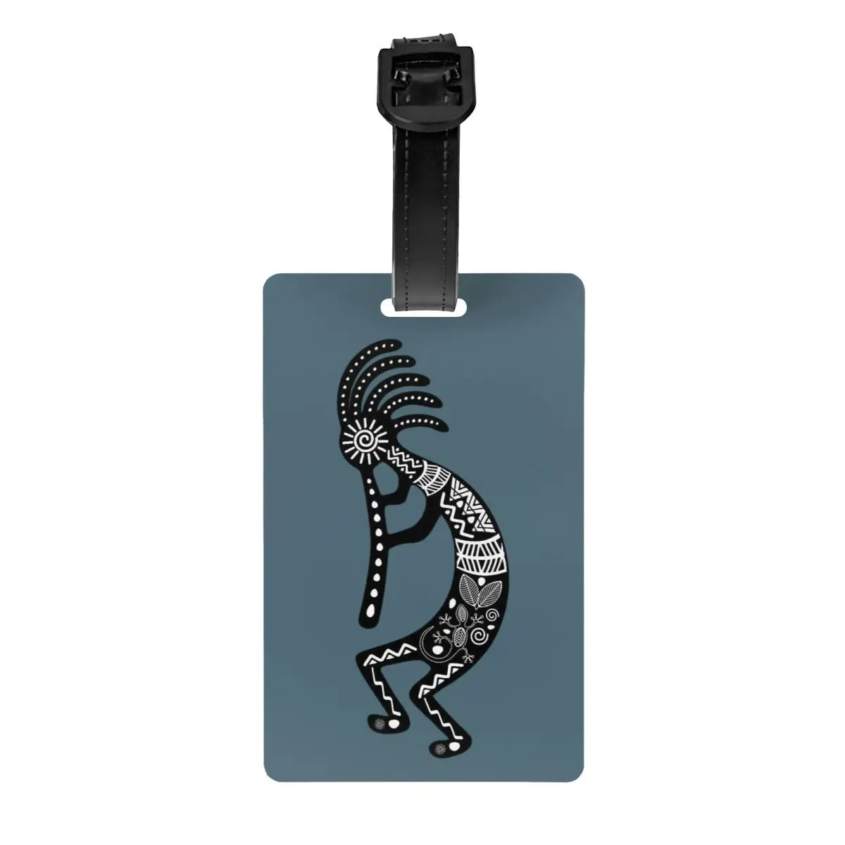 

Custom African Tribal Native American Kokopelli Luggage Tag With Name Card Privacy Cover ID Label for Travel Bag Suitcase