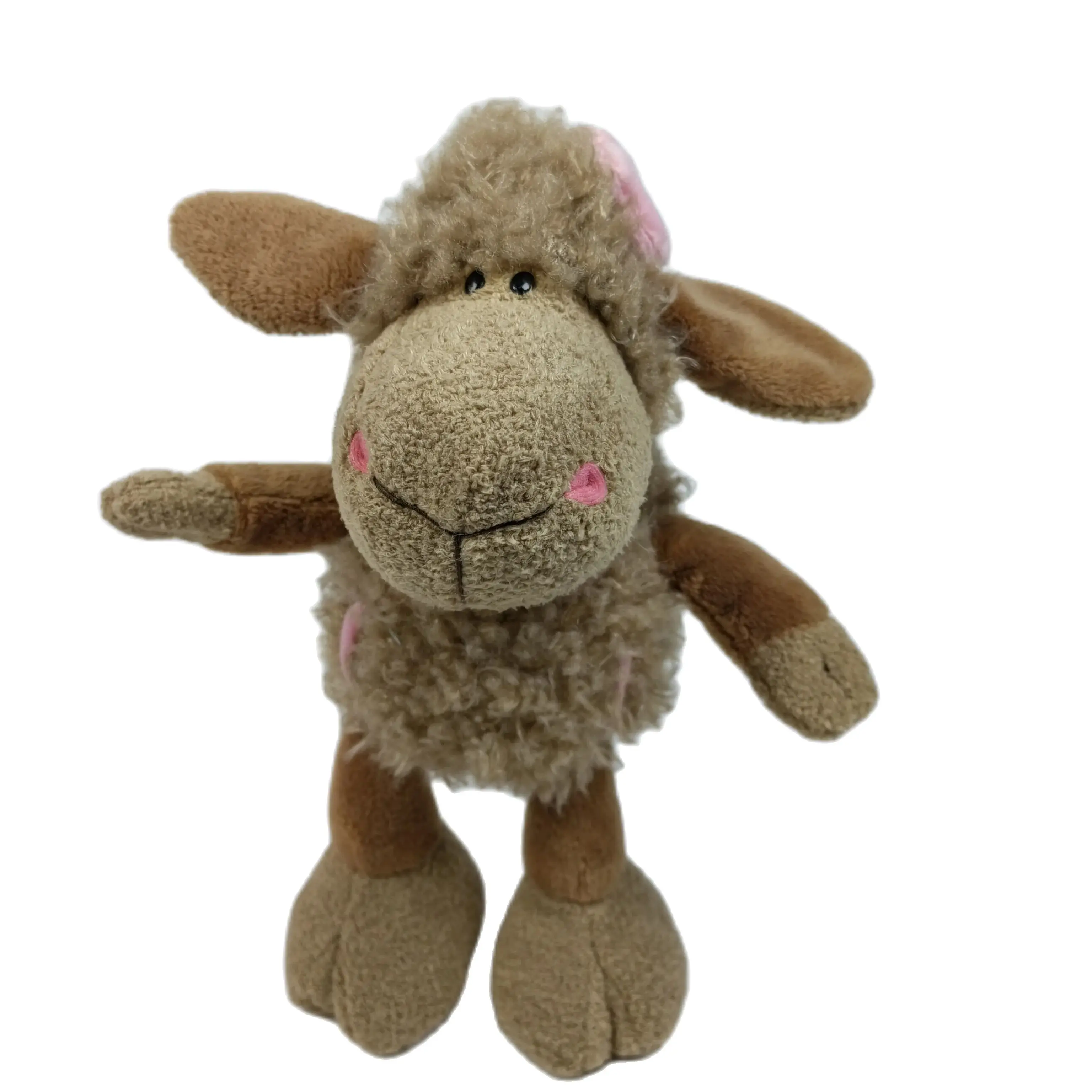 Poupées bébé mouton Kawaii marron, peluches animaux mignons, jouets doux pour enfants, cadeaux d'anniversaire et de Noël, 25-35cm