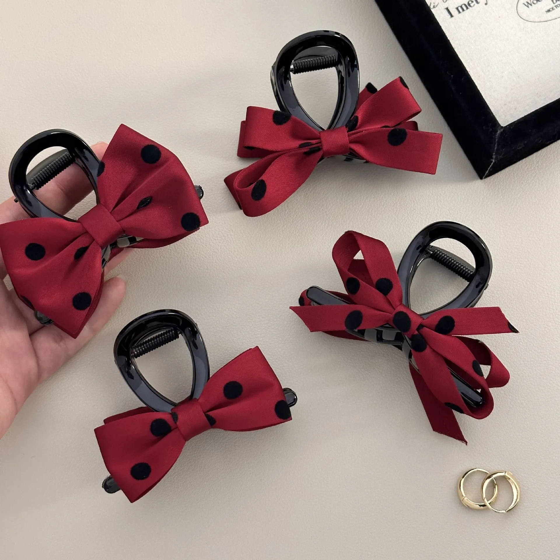 Hair accessories for women girl claws pins and clips bow Crab vintage popular catches trendy leading fashion sweets kpop Ribbon