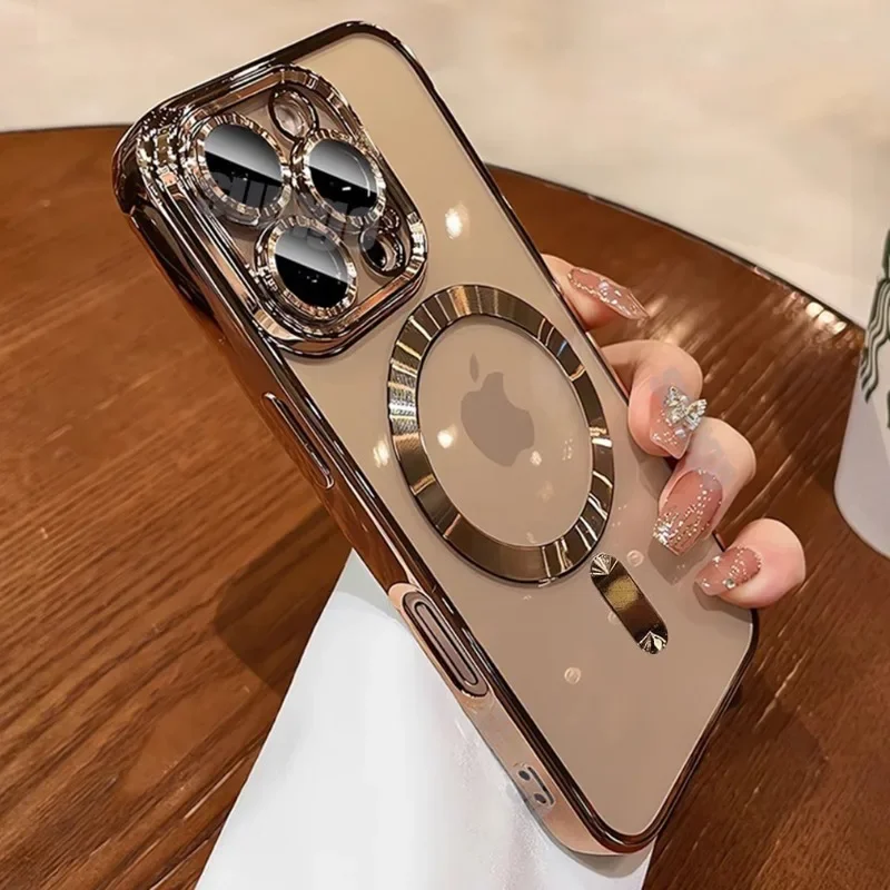 حافظة شحن لاسلكية شفافة رفيعة للغاية لهاتف آيفون 16 15 14 13 12 11 Pro Max Plus غطاء حماية مضاد للصدمات #4