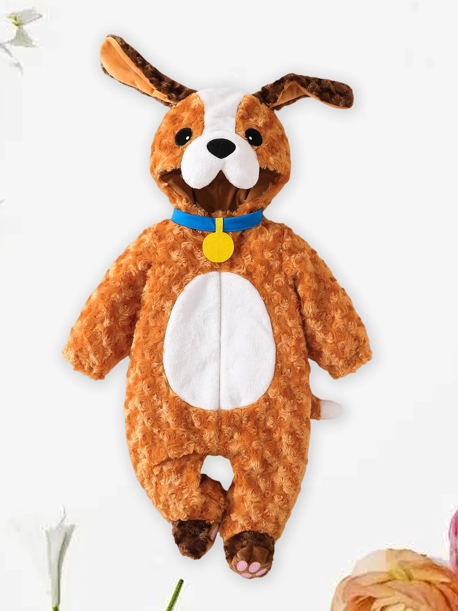 

Toddler Cat Costume Lovely Short Sleeve Button-up Hooded Baby Romper Sweet Halloween Animal Outfit