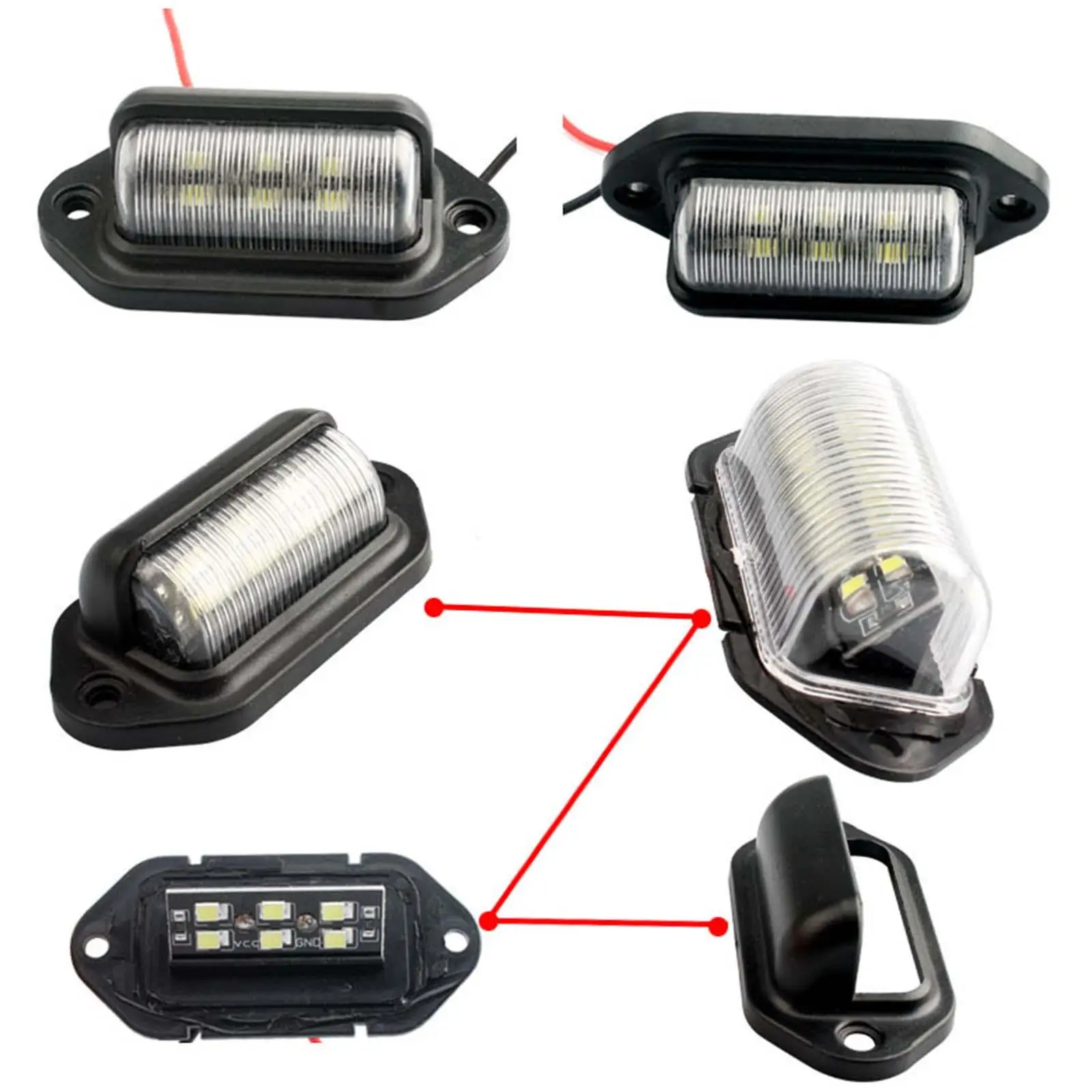 Luz de matrícula LED, luces de carga, lámpara de matrícula para SUV, barco, RV