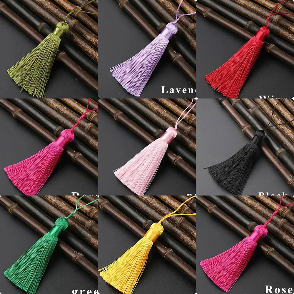 5PCS Long Cotton Silk Tassel Brush for Earring Charm Pendant Keychain Making Supplies Tassels Costume Jewelry Materials Craft
