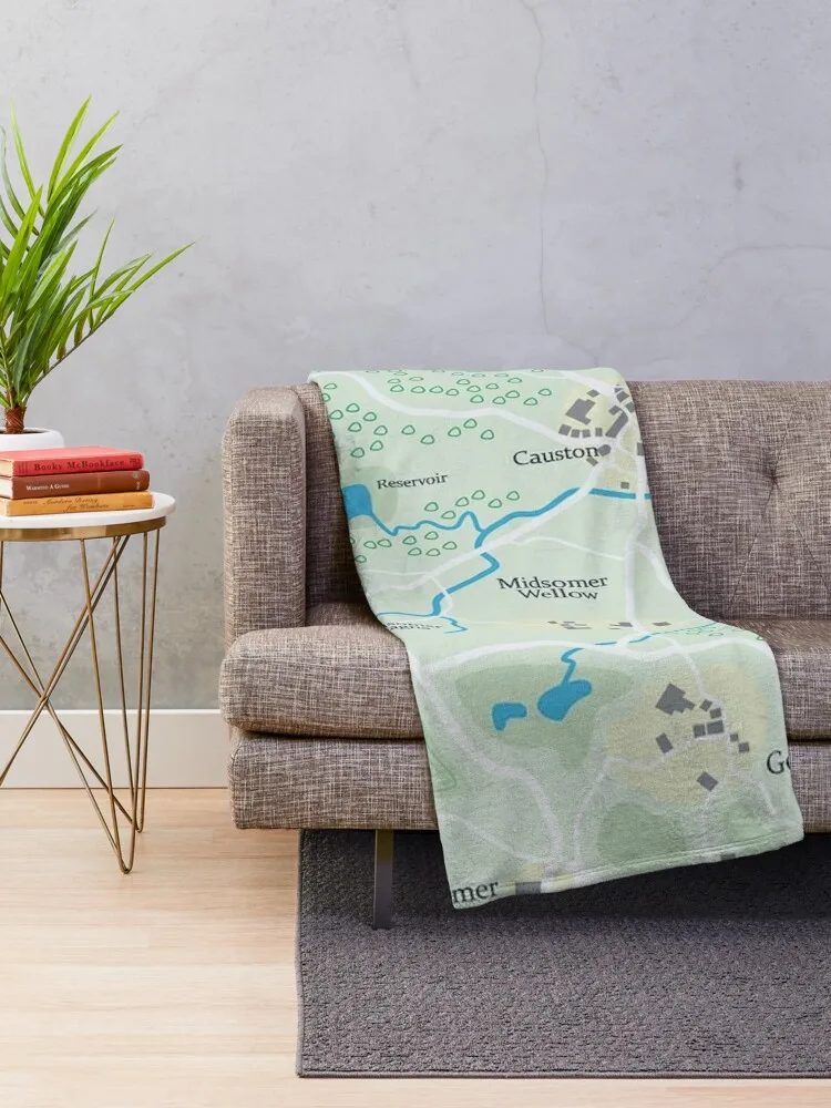 Midsomer Murders Locations Map Throw Blanket Sofa Blankets Nap Blanket