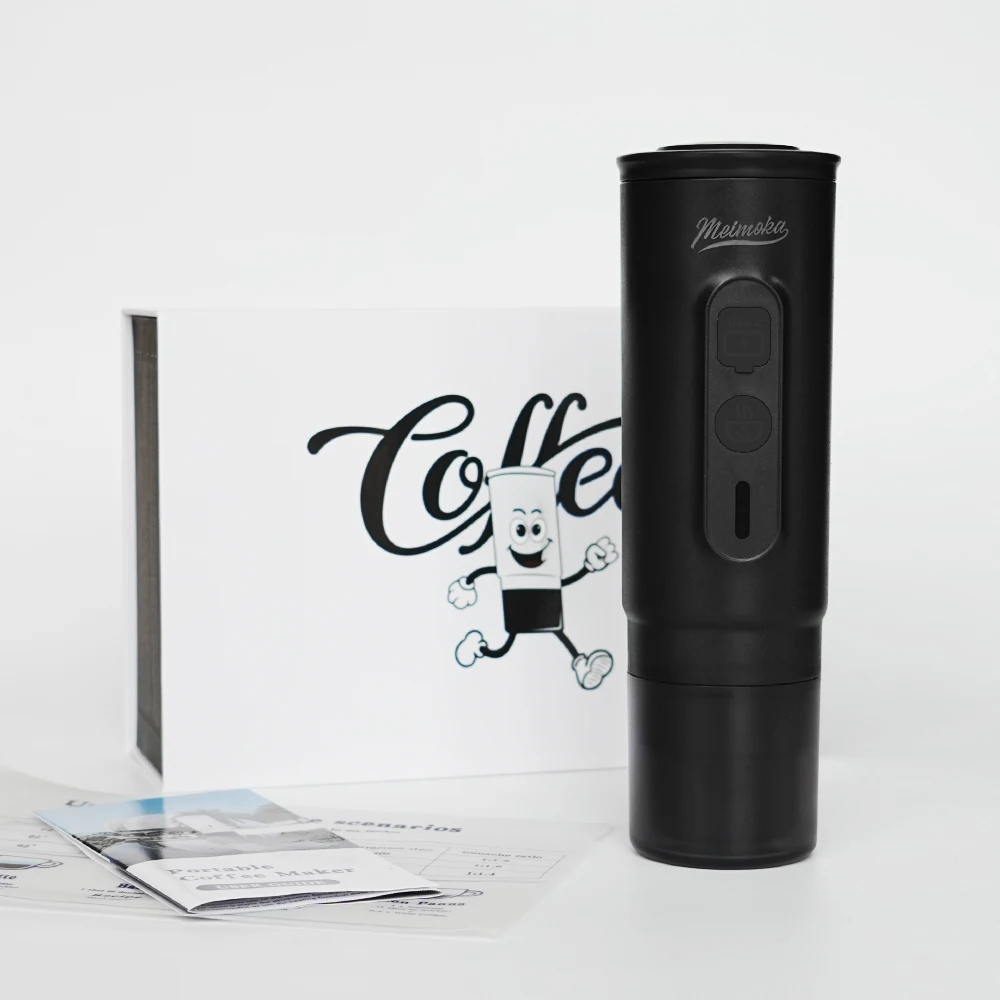 

MEIMOKA Self-heating Portable Espresso Coffee Maker Capsule & Coffee Ground 2 in 1 20 Bar with Crema