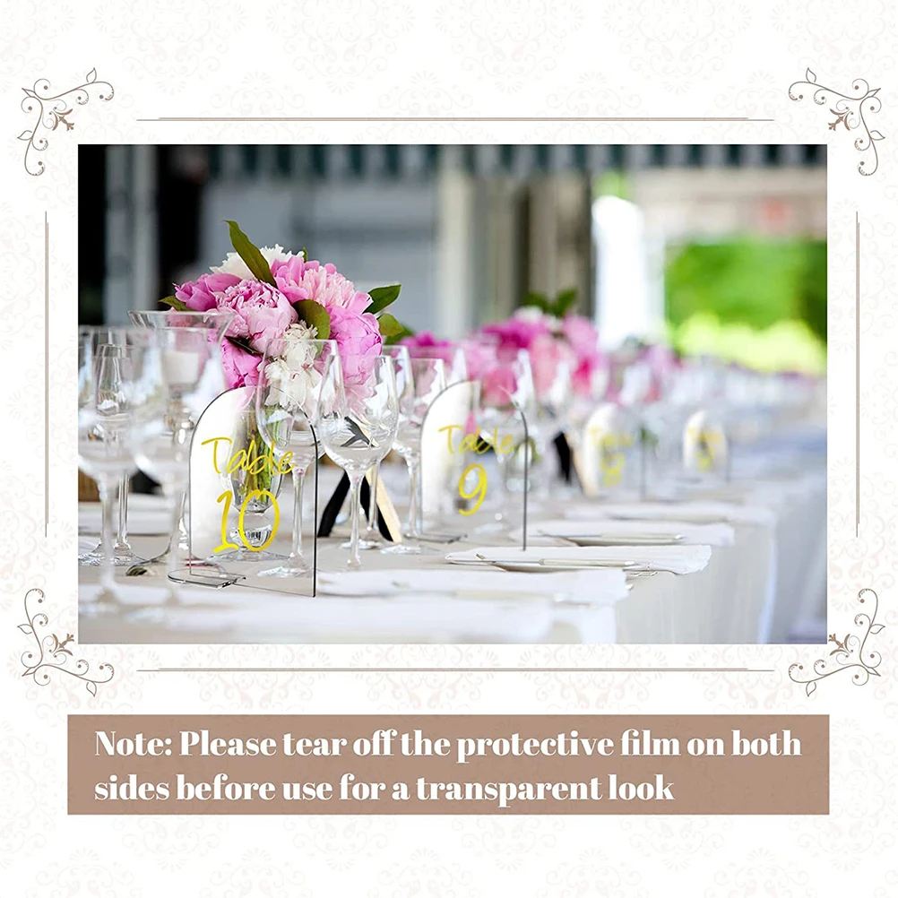 

20 Pcs Number Clear Wear Resistant Wedding Signs Wedding Table Cards Reusable Seat Signs Blank DIY Festive