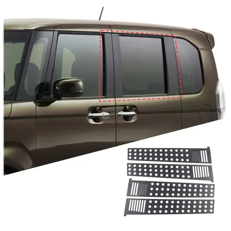 

For Honda N-BOX JF3 JF4 2017-2021 Aluminum Alloy Car Window B-pillar Center Pillar Trim Cover Sticker Car Accessories