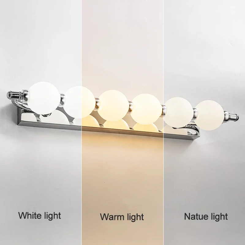 LED مرآة الجبهة مصباح جولة الحديثة الحد الأدنى الإبداعية مستقيم القطب أضواء الجدار غرفة نوم السرير خلع الملابس الجدول أضواء ماكياج