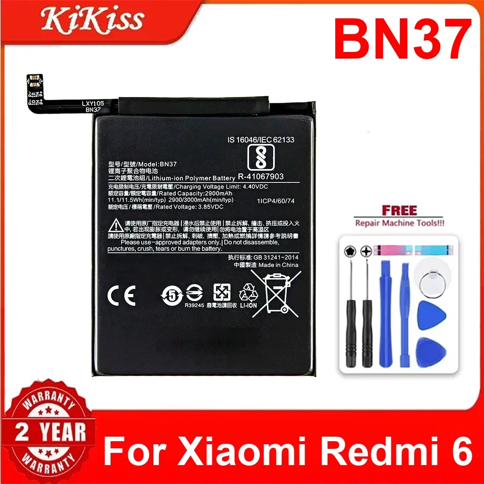 

Сменный прочный аккумулятор мобильного телефона BN37 для Xiaomi Redmi 6 3000 мАч