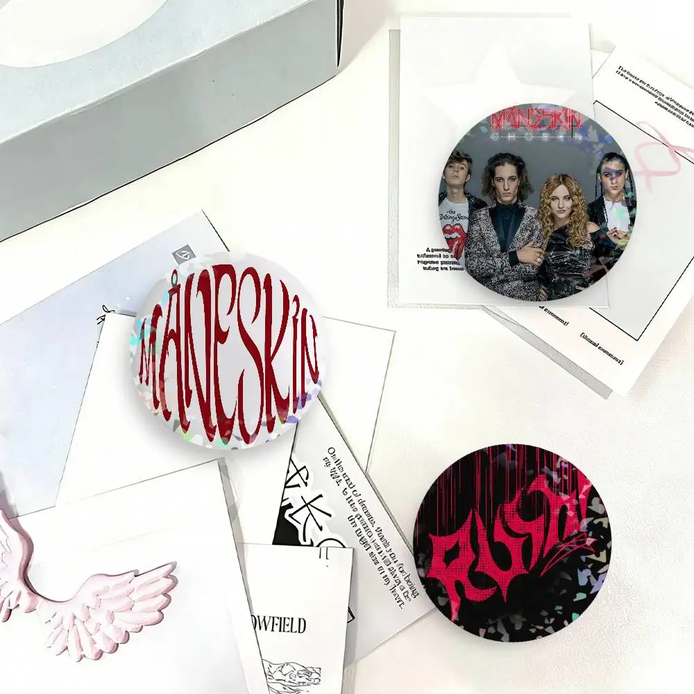 Rock Band M-Maneskin Laser Badge Clothes Backpacks Hats Accessories Gifts For Children Friends Fans Collectibles