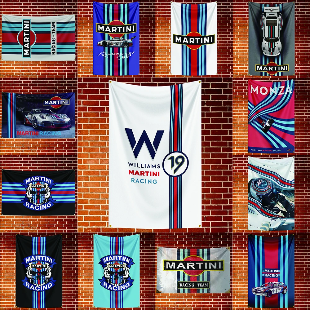 Custom Martini Williams racing Flag Premium Soft Banner Wall Hanging Tapestry For In&Outdoor Holiday Celebration Themed Event Ho