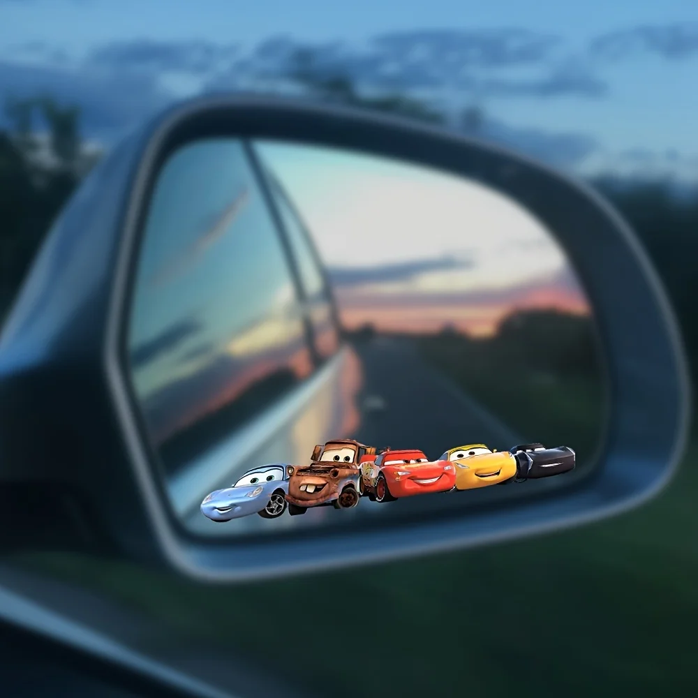 شارات سيارة، قطعة واحدة من ملصقات السيارة ذات طابع Lightning McQueen، نمط كرتوني، مع تأثير مضيء #6