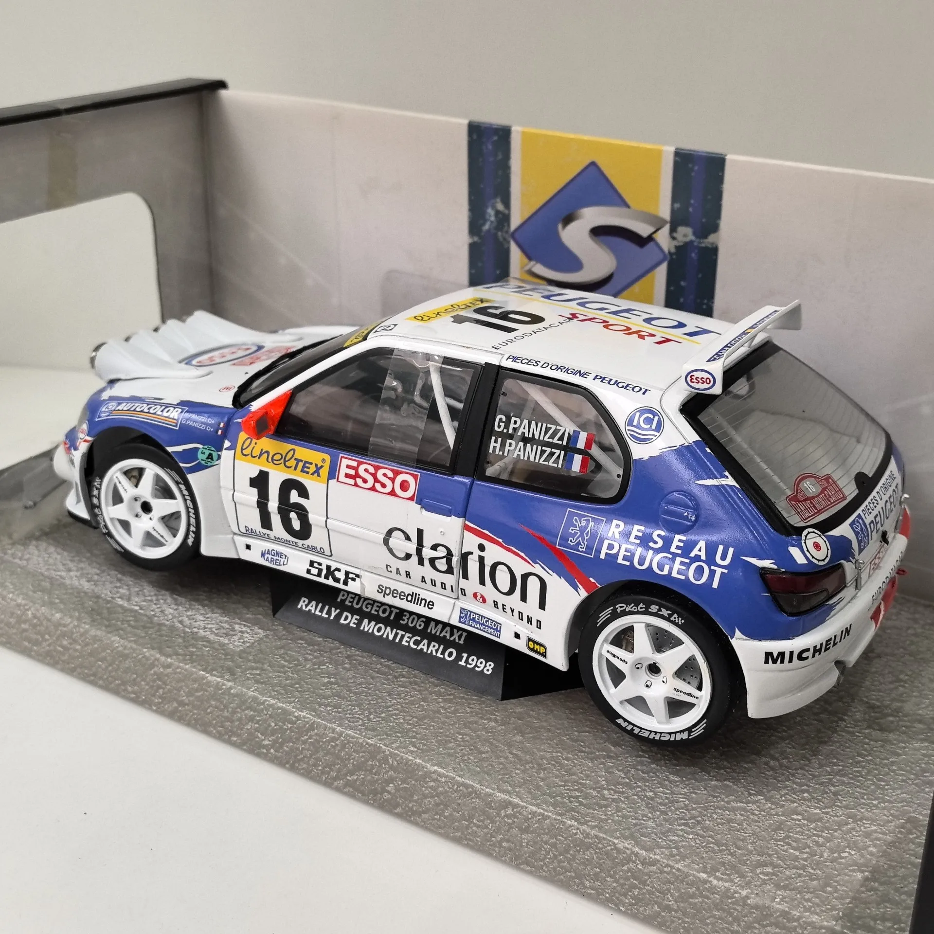 Model odlewany SOLIDO w skali 1/18 PEUGEOT 306 MAXI 1998 # 16 Peugeot Racing Alloy Car Model Collectible Toy Gift Souvenir Display - Model samochodu wyścigowego Peugeot, kolekcjonerski, zabawka, prezent, pamiątka, ekspozycja