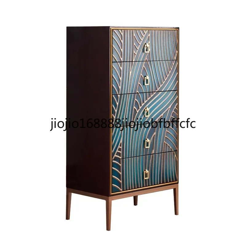 Suitable for  light luxury chest modern simple entrance living room decoration solid wood bedroom drawer locker