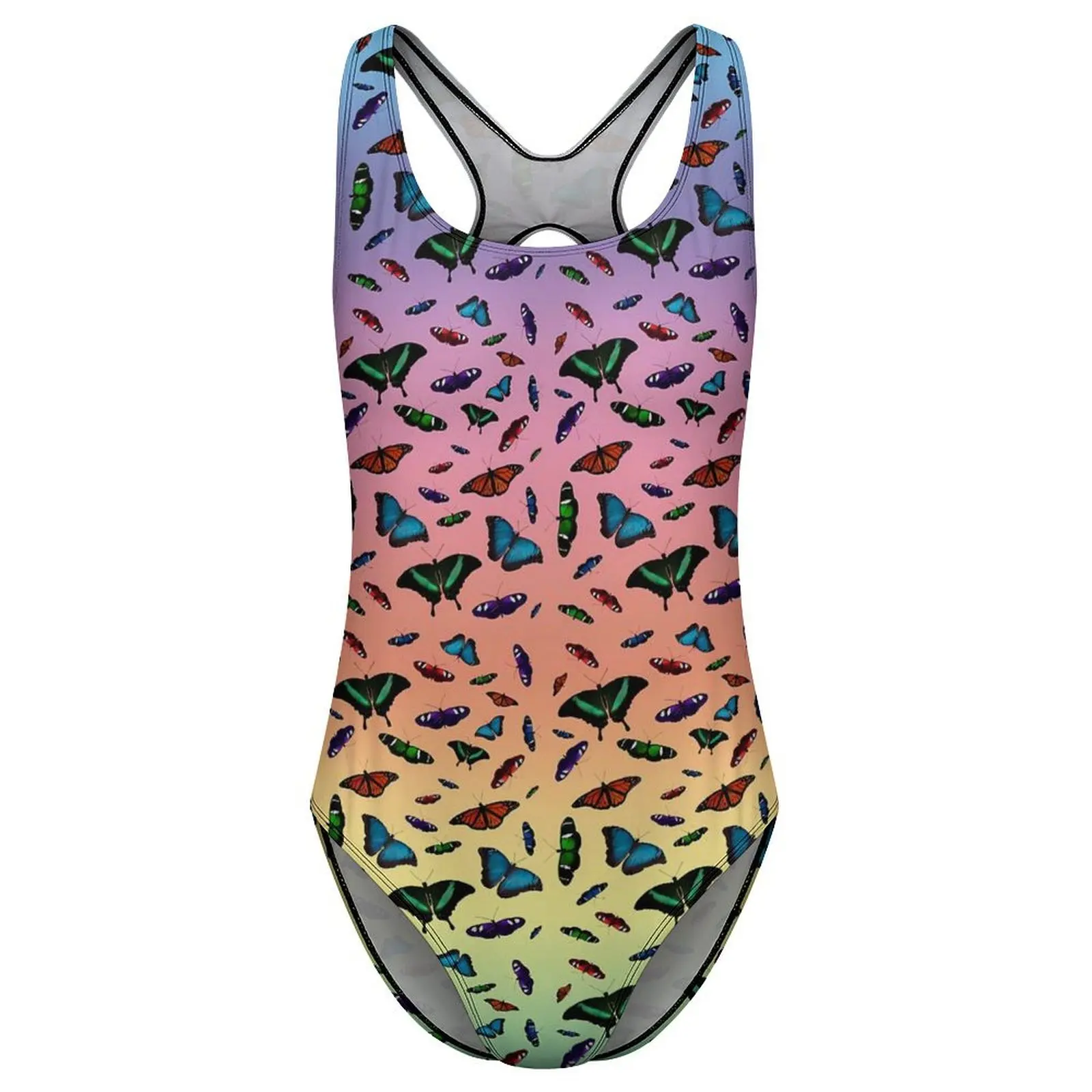 قوس قزح فراشة ملابس السباحة لطيف الحيوان رفع ملابس السباحة قطعة واحدة الرياضة لباس سباحة المايوه مثير تصميم ملابس الشاطئ حجم كبير