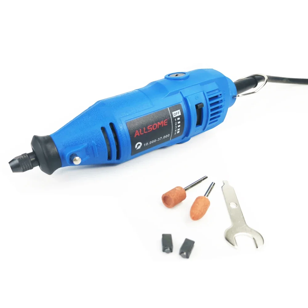 ALLSOM-minitaladro eléctrico Dremel de 180W, máquina pulidora de grabado, herramienta rotativa de velocidad Variable con 148 piezas, accesorios