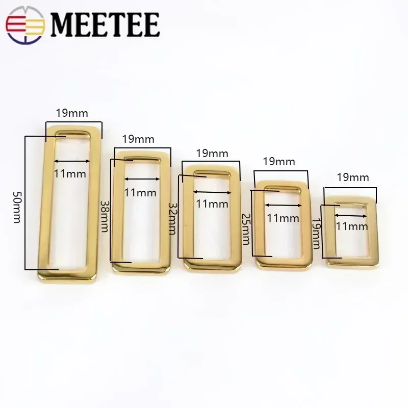 5/10Pcs Meetee Bag Buckle Metal Rings Adjustable Belt Buckles Webbing Strap Clasp for Backpack Dog Collar Bags Accessories