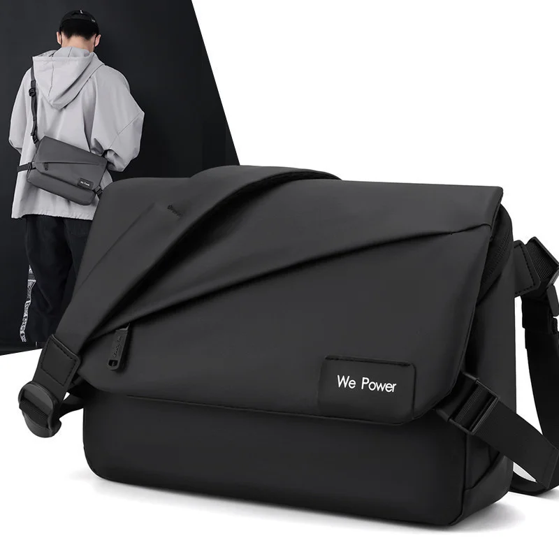 

Men's Simple Messenger Bag Fashion Shoulder Large Capacity Waterproof Business Briefcase Crossbody Bags for Men Nylon Leather