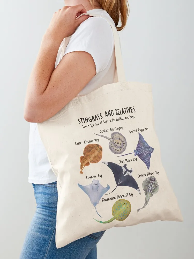 

Stingray Species: Manta Ray, River Stingray, and Relatives Tote Bag Canvas bag for women Reusable bags canvas tote bags