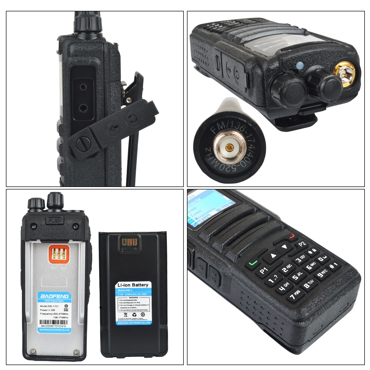 Baofeng DM-1701 Digital & DMR UHF Dual Band, Walkie Talkie amatir mendukung Firmware DMR Digital & Analog Dual mode kerja