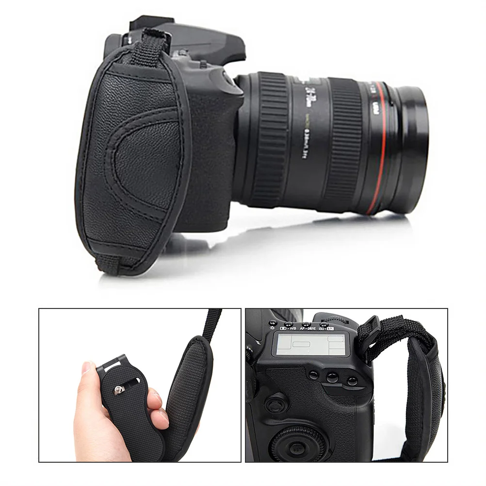 قطعتان من أحزمة معصم الكاميرا غير قابلة للانزلاق من البولي يوريثان مريحة وخفيفة الوزن وحزام يد للكاميرا وإكسسوارات شريطية واقية