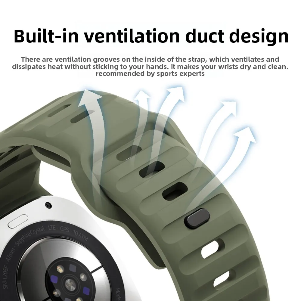 Suitable for Samsung Galaxy Watch Ultra Rubber Strap Premium Sport Replacement Trendy Wristband