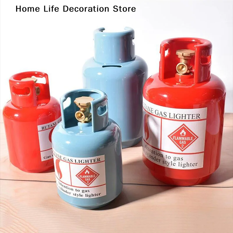 【A】Creative Gas Tank Shape Money Safe Boxes Piggy Bank For Kids Savings Box For Coins Container Home Ornaments Children's Day