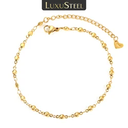 LUXUSTEEL Bohemian Anklets Ball Charms Stainless Steel Golden Plated Stars Leg Bracelets Body Jewelry Gifts For Women